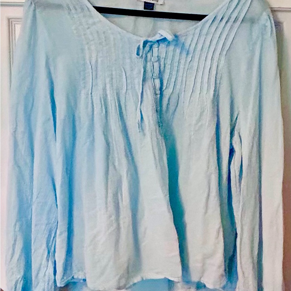 American Eagle Light Blue semi sheer blouse